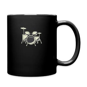 Schlagzeug Schlagzeuger - Tasse einfarbig - Schwarz - Rechts