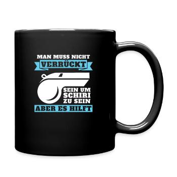 Fußball Schiri Fussball Schiedsrichter - Tasse einfarbig - Schwarz - Rechts