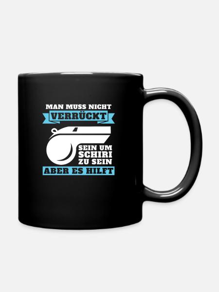 Fußball Schiri Fussball Schiedsrichter - Tasse einfarbig - Schwarz