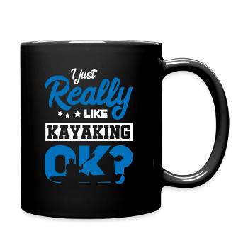 Kajak Kayak Kajaker - Tasse einfarbig - Schwarz - Rechts