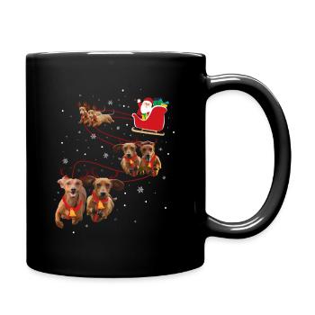 Noël de teckel - Mug uni - noir - Droite