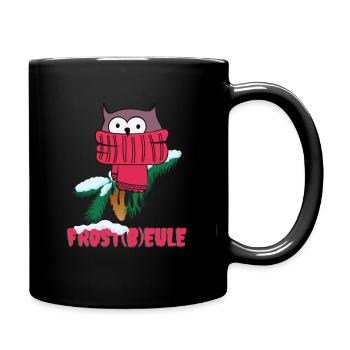 Frost Eule Frostbeule Lustig Winter Spaß Humor - Tasse einfarbig - Schwarz - Rechts