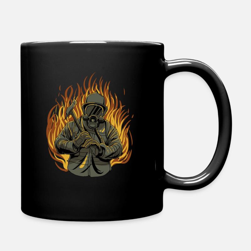 Feuerwehr Feuerwehrauto Feuerwehrmann - Tasse einfarbig - Schwarz