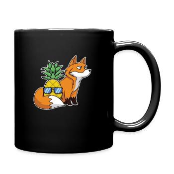 Ananas Hawaii Aloha Fuchs Rotfuchs - Tasse einfarbig - Schwarz - Rechts