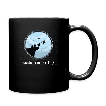 Programmierer Sudo RM RF Lustig - Tasse einfarbig - Schwarz - Rechts
