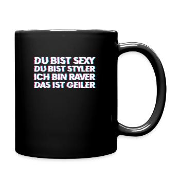 Techno Rave Hardtekk Gabber DJ EDM Raver - Tasse einfarbig - Schwarz - Rechts