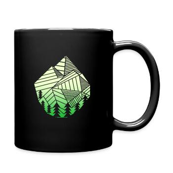 Hiking mountains outdoor hiker trekking - Full Colour Mug - black - Right