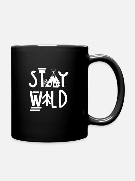 Hiking mountains outdoor hiker trekking - Full Colour Mug - black