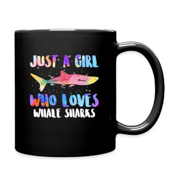 Requin baleine juste une fille qui aime les requins baleines - Mug uni - noir - Droite