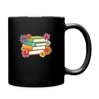 Bookworm book reading bookworm - Full Colour Mug - black - Right