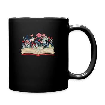 Bookworm book reading bookworm - Full Colour Mug - black - Right