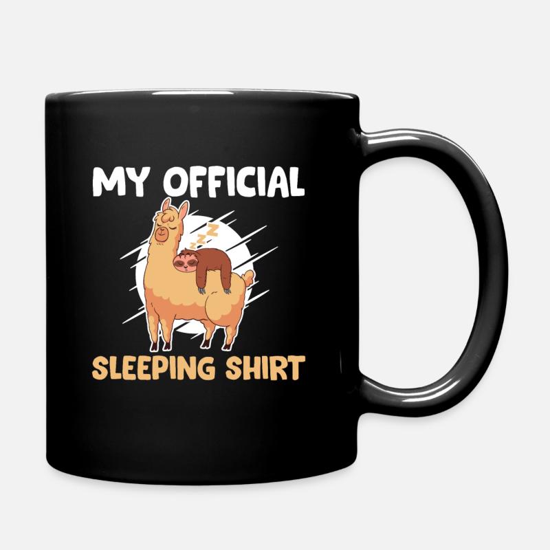 Sloth & Alpaca - Ma conception officielle de sommeil - Mug uni - noir