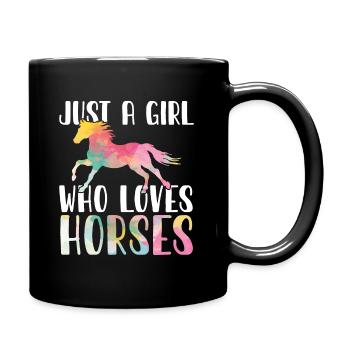 Just A Girl Who Loves Horses Horse Riding Spurch - Full Colour Mug - black - Right