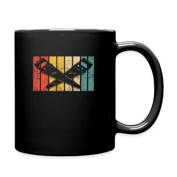 Retro Tischler Holzarbeiter Zimmermann Schreiner - Tasse einfarbig - Schwarz - Rechts