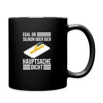 Fliesenleger Handwerker Geselle Meister Bodenleger - Tasse einfarbig - Schwarz - Rechts