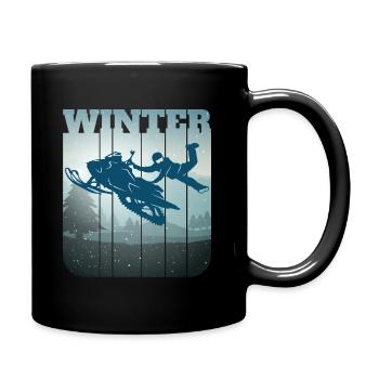 Snowmobile funny saying snowmobile - Full Colour Mug - black - Right