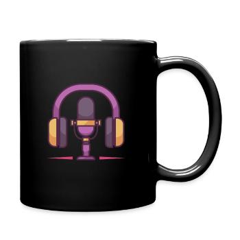 Mikrofon- und Kopfhörerset - Tasse einfarbig - Schwarz - Rechts