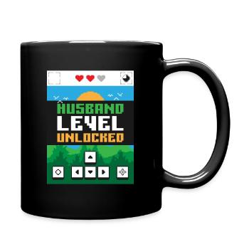 Husband Level Unlocked Lustig Hochzeit Geschenk - Tasse einfarbig - Schwarz - Rechts