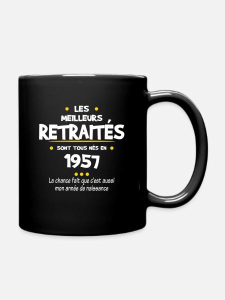 Retraite et 1957 cadeau humour retraité - Mug uni - noir