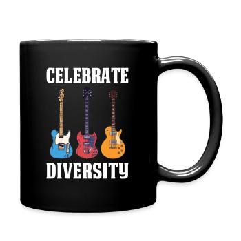 Celebrate Diversity Gitarre Geschenk - Tasse einfarbig - Schwarz - Rechts