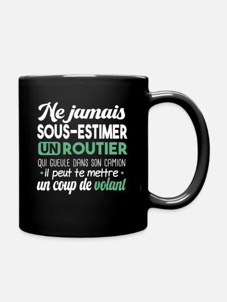 Routier Chauffeur Camion Humour Métier Poids Lourd - Mug uni - noir