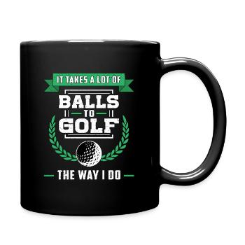 Golf Golfer Golfschläger Golfspieler Golfball - Tasse einfarbig - Schwarz - Rechts