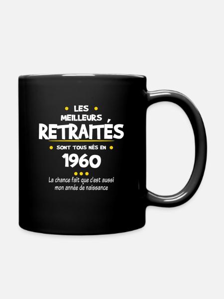 Retraite et 1960 cadeau humour retraité - Mug uni - noir