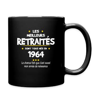 Retraite et 1964 cadeau humour retraité - Mug uni - noir - Droite