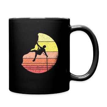 Rock Climbing in Vintage Retro Boulder Climber - Full Colour Mug - black - Right