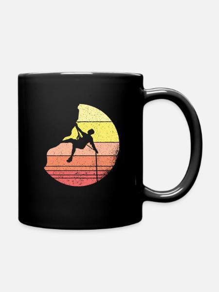 Escalade de la roche dans le retro rétro vintage grimpeur - Mug uni - noir