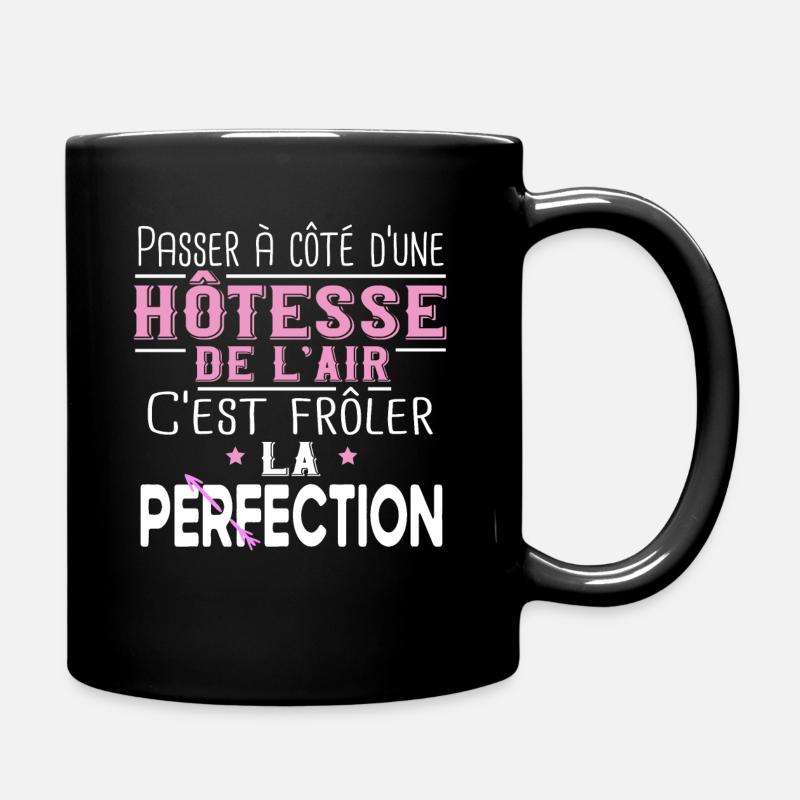 Hôtesse de l'air. Cadeau avion, Boing, vacances - Mug uni - noir