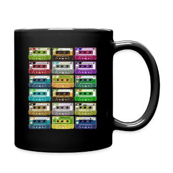 Cassette Tapes Mixtapes 1980s Radio Music - Full Colour Mug - black - Right