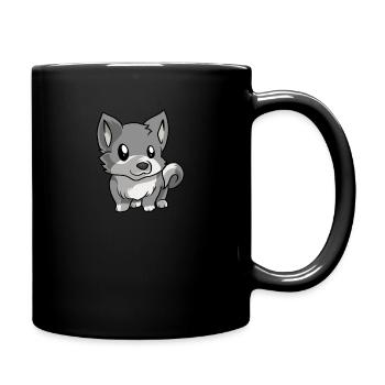 Kawaii Anime Wolf Wildnis Wölfe - Tasse einfarbig - Schwarz - Rechts