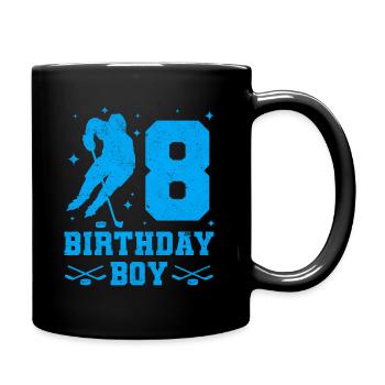 8th Birthday Young Ice Hockey Kids 8 Years Party - Full Colour Mug - black - Right
