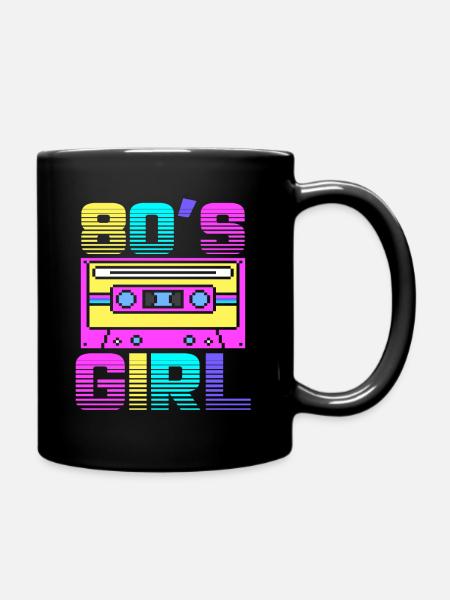 80 filles années 80 rétro années 90 fête drôle - Mug uni - noir
