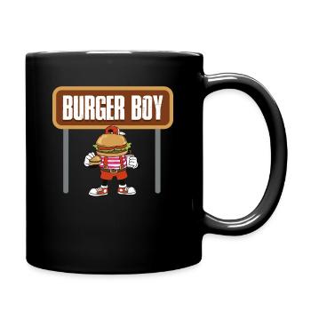 Burger Boy Burger Geschenk - Tasse einfarbig - Schwarz - Rechts