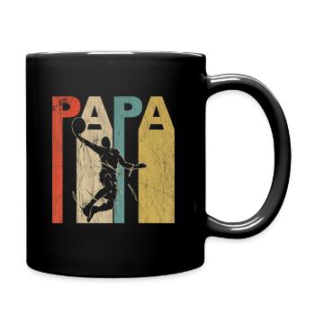 Papa Basketball Retro Shirt - Tasse einfarbig - Schwarz - Rechts