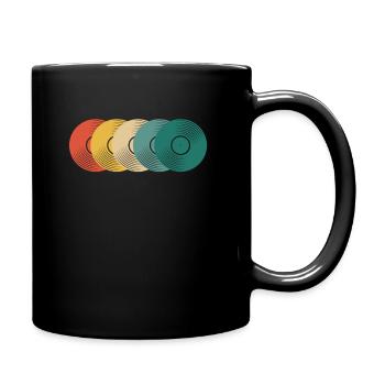 Retro Vinyl Record Record Collector - Full Colour Mug - black - Right