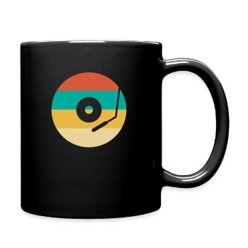 Retro Vinyl Record Record Collector - Full Colour Mug - black - Right