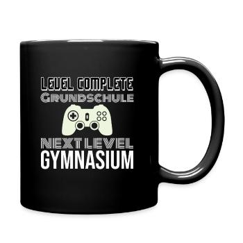 Grundschule ist vorbei Level Gymnasium - Tasse einfarbig - Schwarz - Rechts