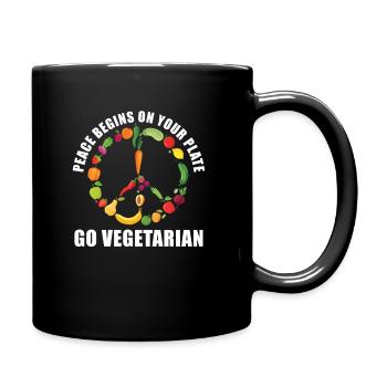 Veggie Vegetables Vegetarian Vegetarian - Full Colour Mug - black - Right