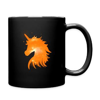 Orange unicorn great motif with magical space - Full Colour Mug - black - Right