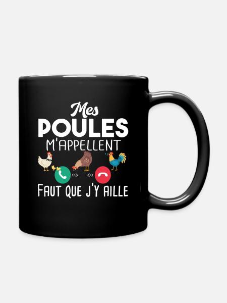 Poulailler poule volaille poussin. Cadeau ferme - Mug uni - noir