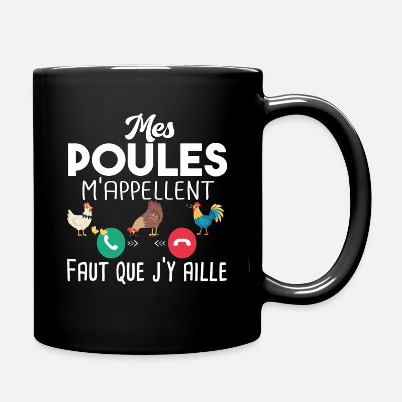 Poulailler poule volaille poussin. Cadeau ferme - Mug uni - noir