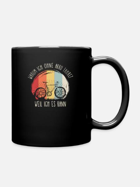 Radsport Rennrad Fahrrad radeln - ohne Akku fahren - Tasse einfarbig - Schwarz