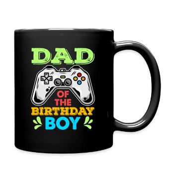Dad's birthday child video game birthday - Full Colour Mug - black - Right