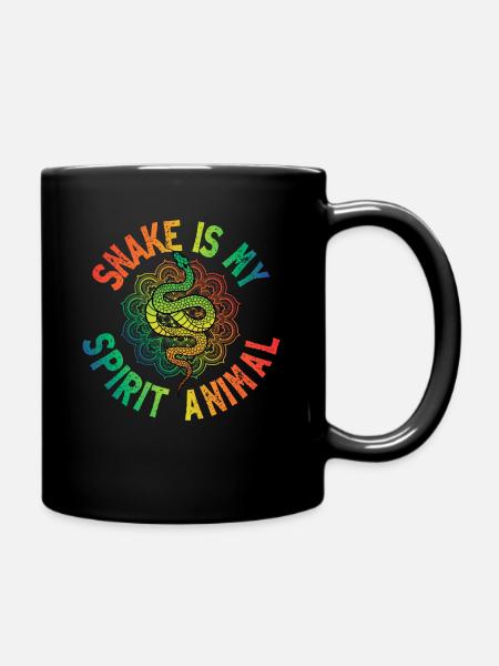 Snake Spirit Animal Snake Gift - Full Colour Mug - black