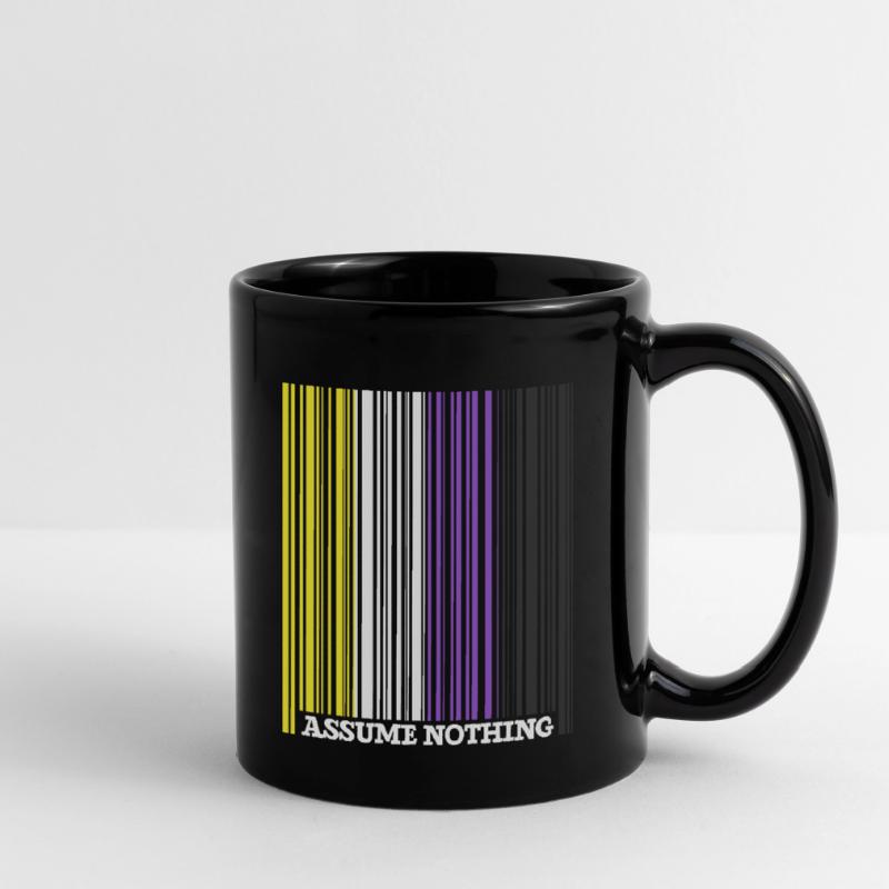 Code à barres Nonbinary Flag Enby Genderqueer LGBT Mug uni