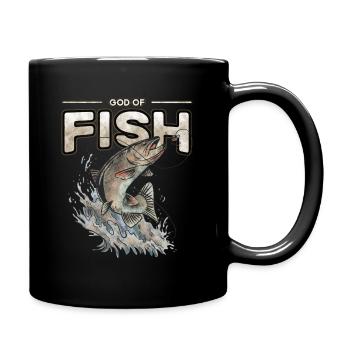 God of Fish - Tasse einfarbig - Schwarz - Rechts