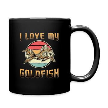 Goldfish Aquarium Fish Animal Sea Retro Gift - Full Colour Mug - black - Right